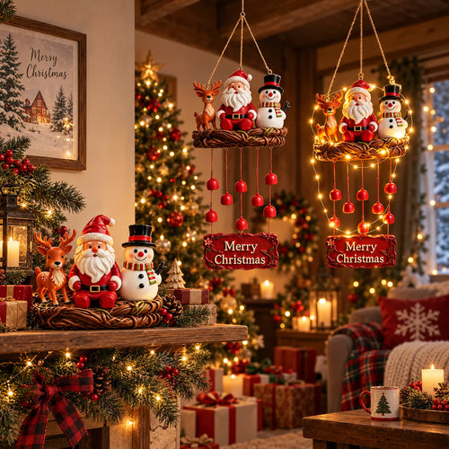 🎄 50% OFF | Santa, Snowman & Reindeer Christmas Wind Chime 🔔✨