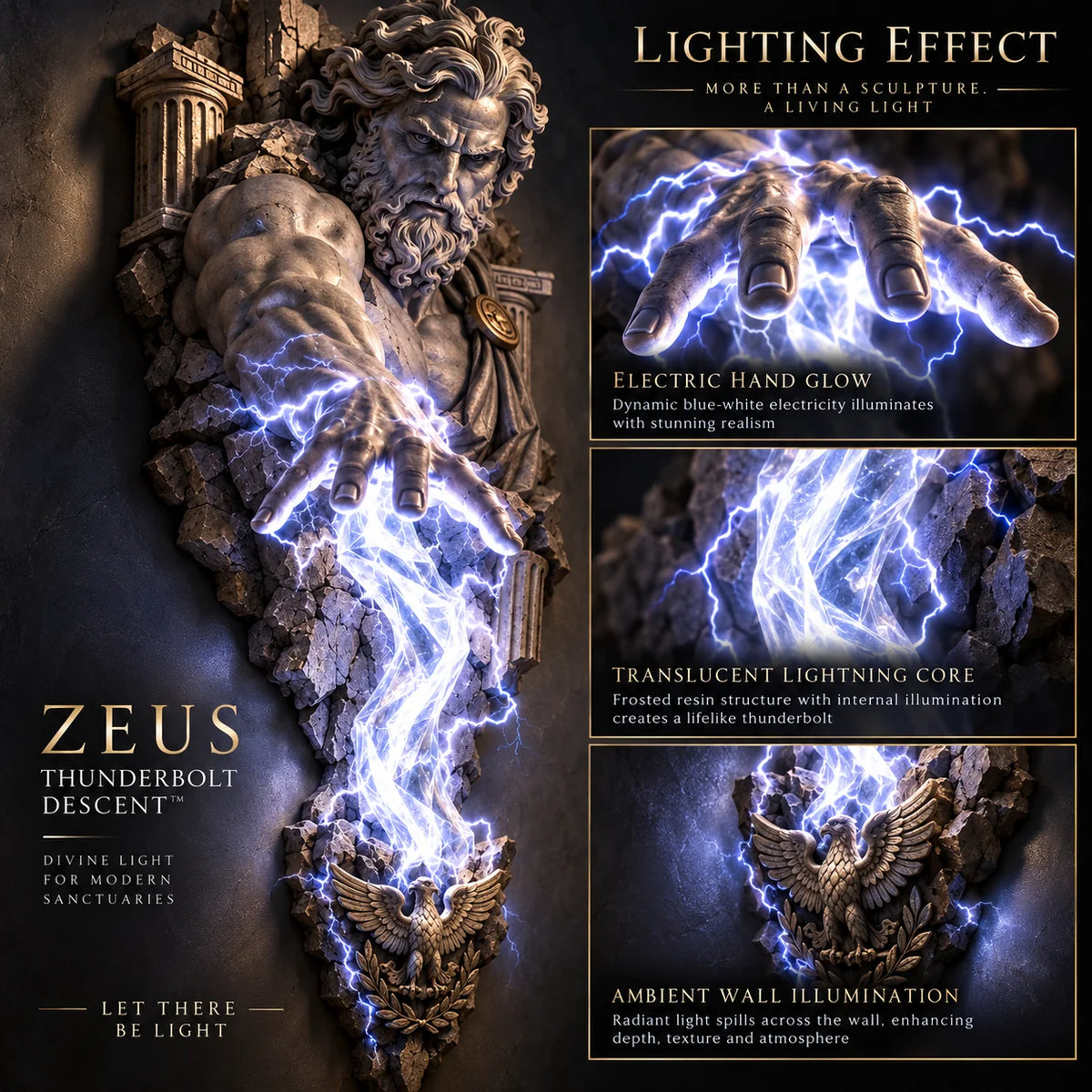 ⏰Limited Stock 50% OFF -  ⚡🌊 Mythological Sculpture Wall Lamp Collection 🏛️✨
