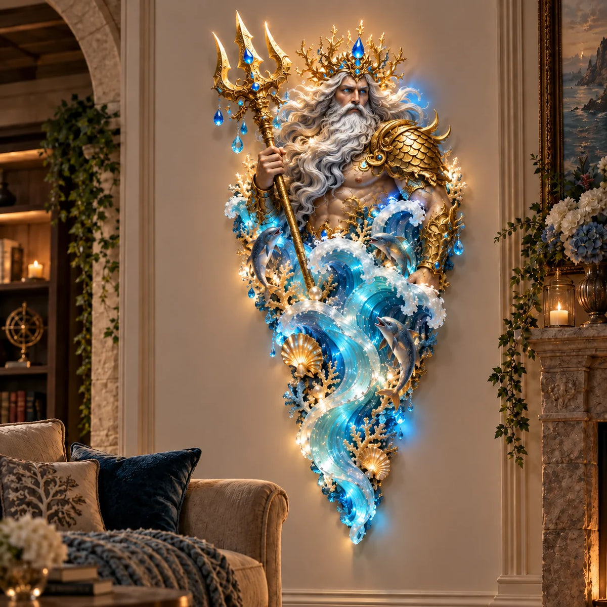 ✨Last Day 49% Off🔱👑Poseidon's Ocean Kingdom🌊Illuminated Ocean Wall Sculpture Collection