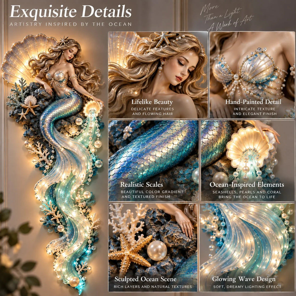 ✨Last Day 49% Off🔱👑Poseidon's Ocean Kingdom🌊Illuminated Ocean Wall Sculpture Collection