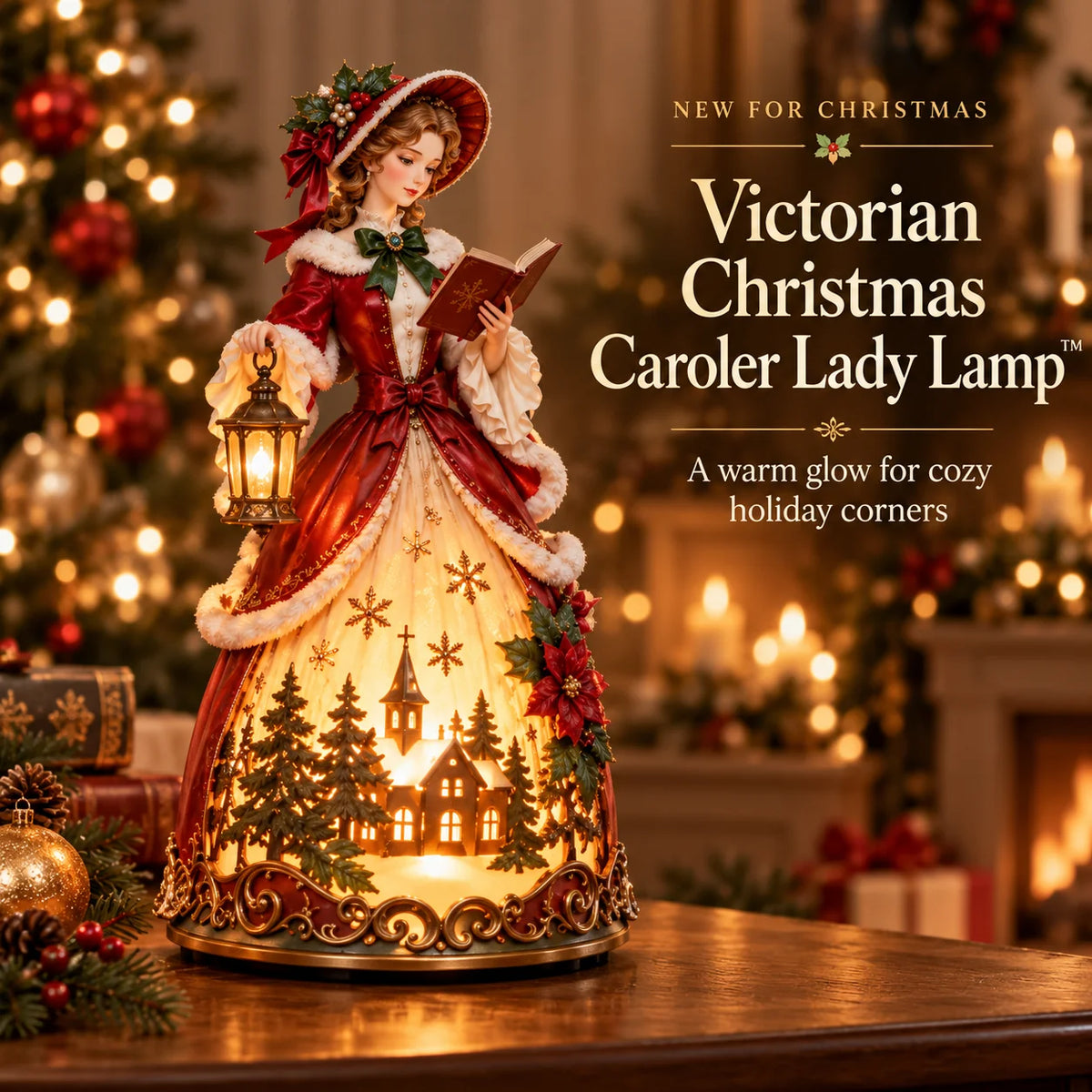 ✨ Victorian Christmas Caroler Lamp – A Glowing Old-fashioned Christmas Scene
