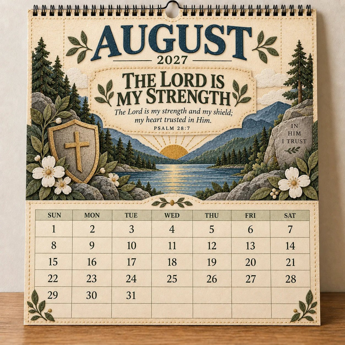 ✝️ 2027 Psalms Wall Calendar | Monthly Scripture &amp; Christian Artwork