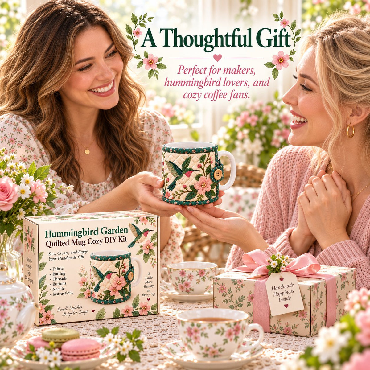 ✨🌸Garden Quilted Mug Cozy DIY Kit