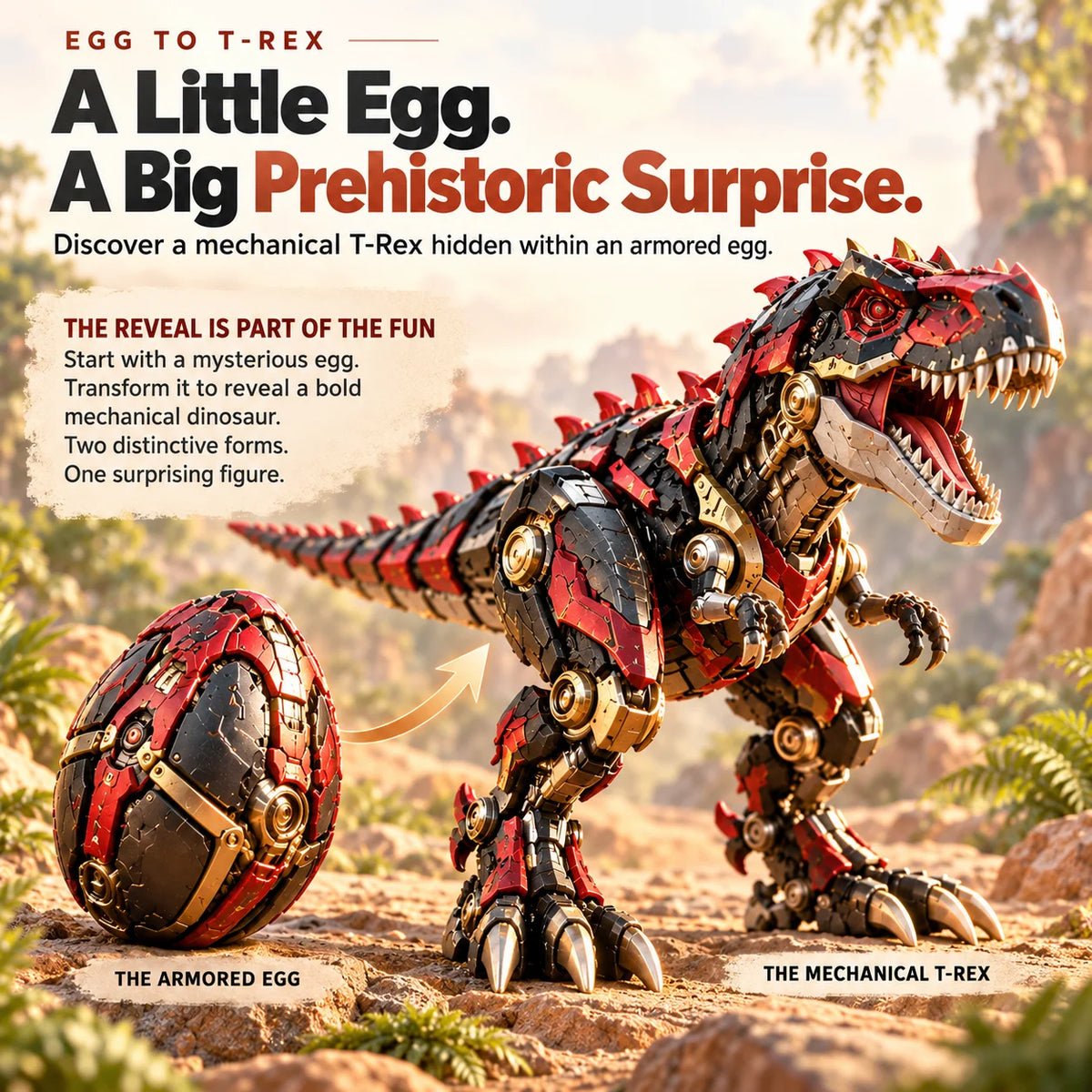 🎮🦖mechanical T-rex Egg | Transforming Dinosaur Figure
