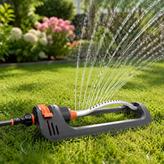 Large Coverage Oscillating Yard Sprinkler (Up to 32ft) - 19 Precision Nozzles with Built-In Unclogging Pin