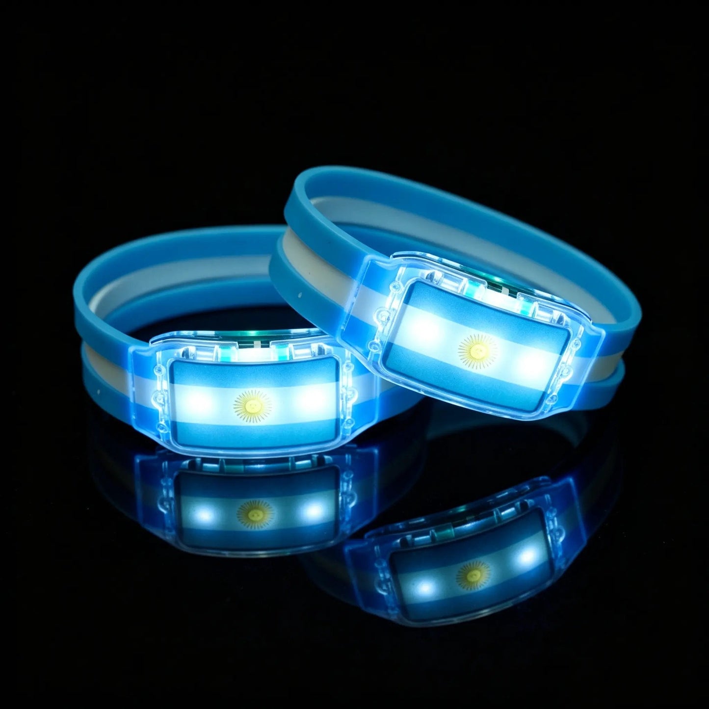 ⚽✨2PCS LED Light Up National Flag Wristbands