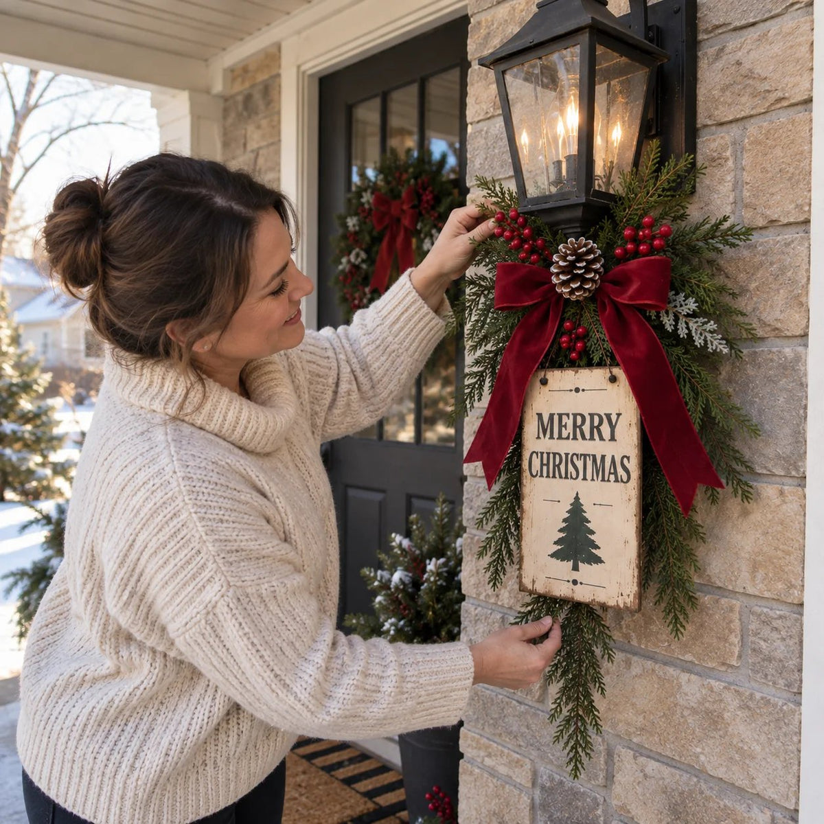 🔥HOT SALE🔥Vintage Merry Christmas Lantern Swag