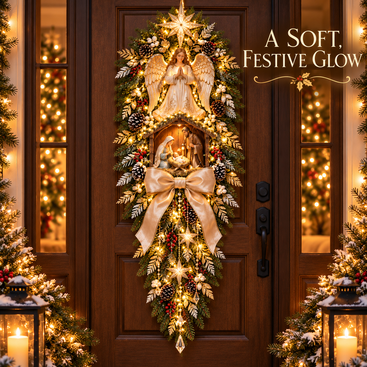 ✝️✨Angel & Nativity Scene Wreath🌹