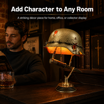 🪖 War Relic Vintage Helmet Table Lamp