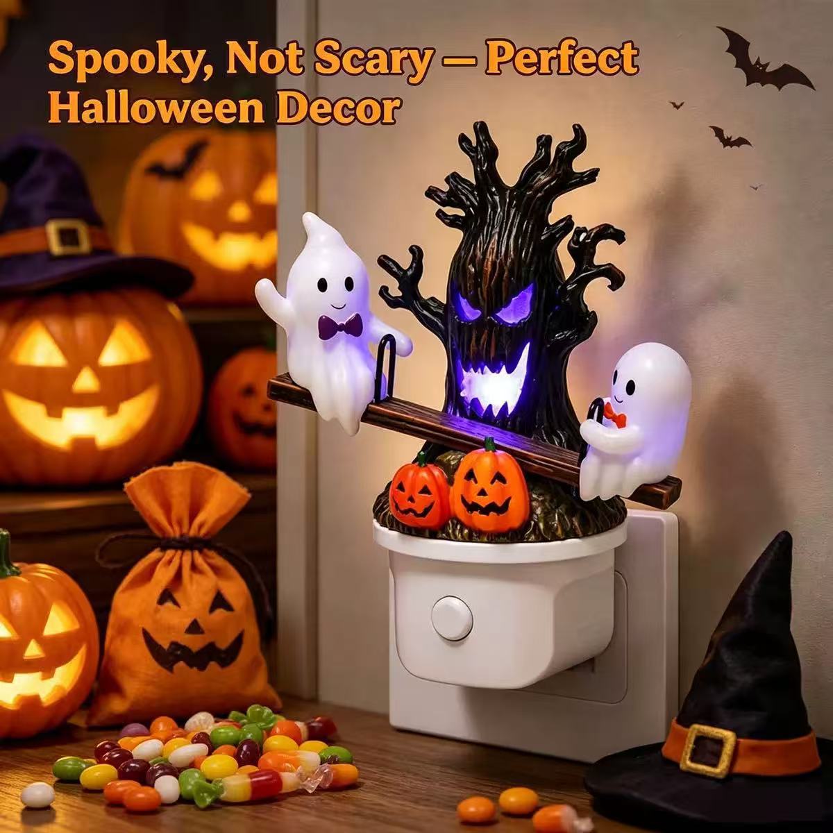 🔥HOT SALE 49% OFF🎃👻Animated Seesaw Ghost Plug In LED Night Light