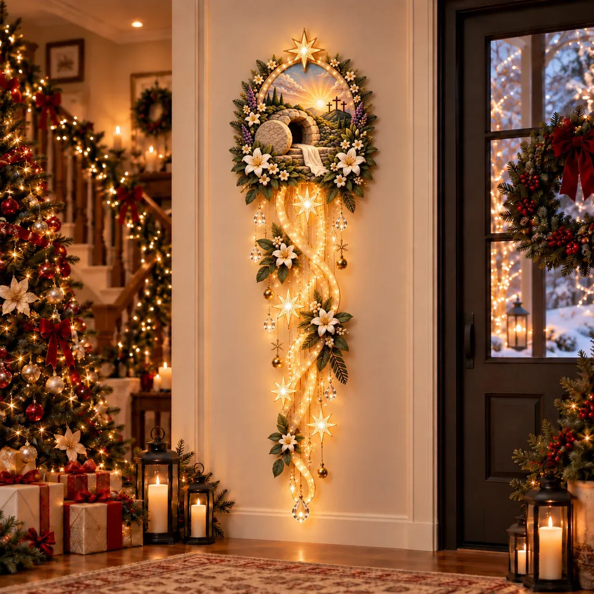 ⏳ Last Day 49% OFF – ✝️ Nativity Starfall Wall Light | Warm Golden Bethlehem Glow for Christmas Walls & Faith-Filled Homes ⭐