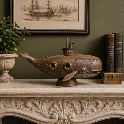 🐳Vintage Mechanical Whale Sculpture