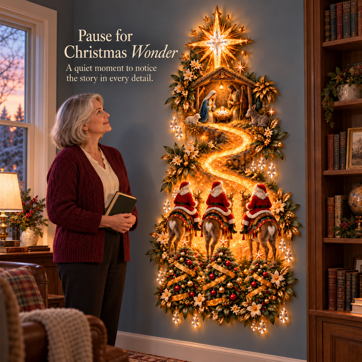 🌟 Journey to Bethlehem – Lighted Christmas Wall Sculpture 🎄