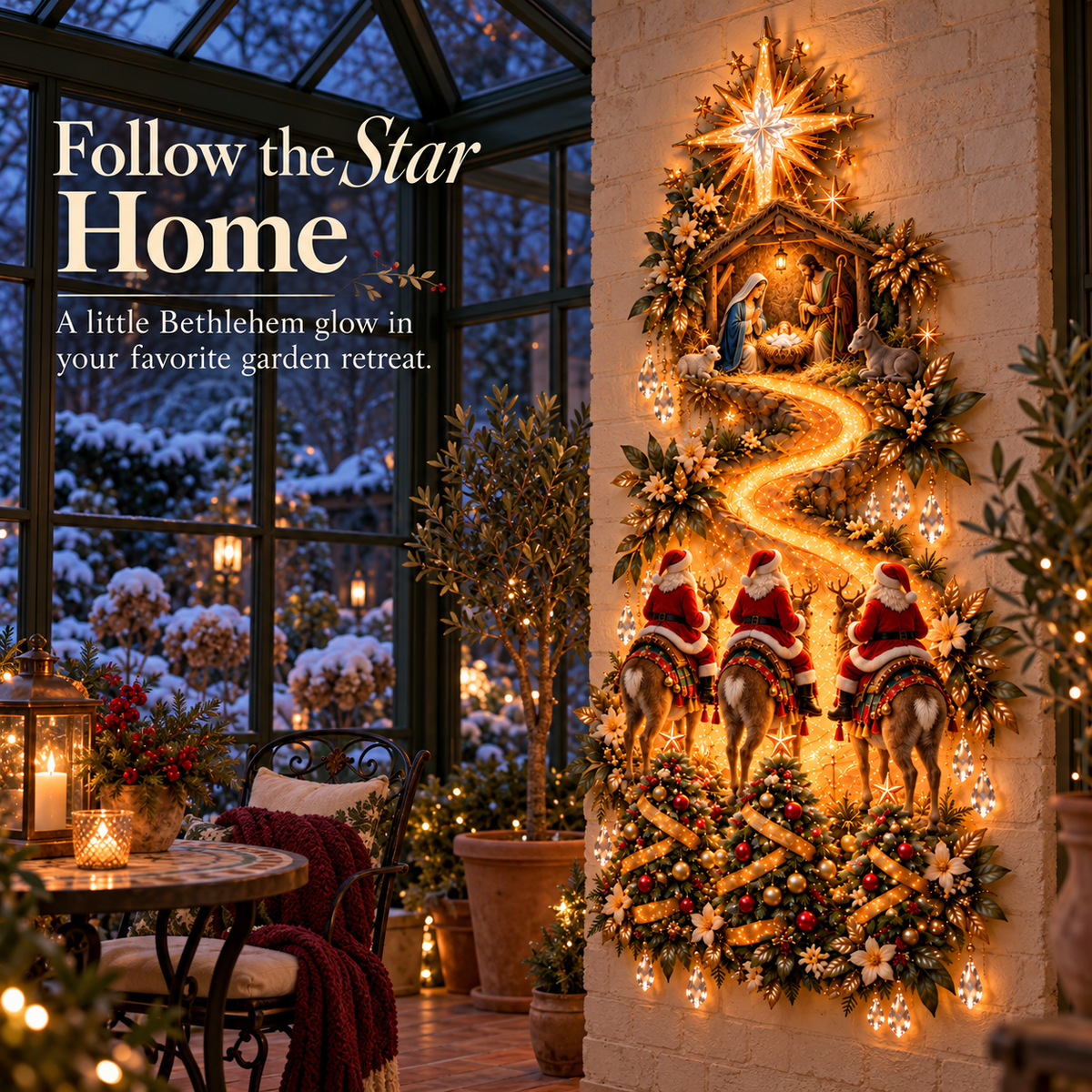🌟 Journey to Bethlehem – Lighted Christmas Wall Sculpture 🎄