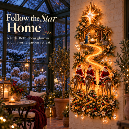 🌟 Journey to Bethlehem – Lighted Christmas Wall Sculpture 🎄