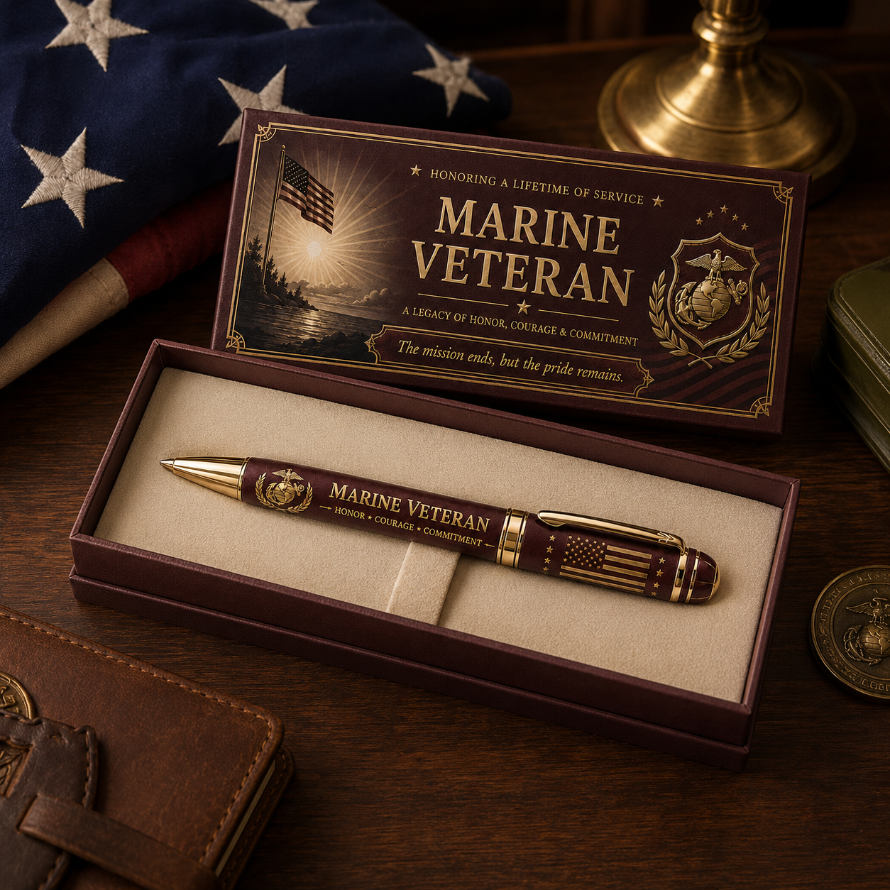 🦅 Marine Veteran Honor & Courage Pen