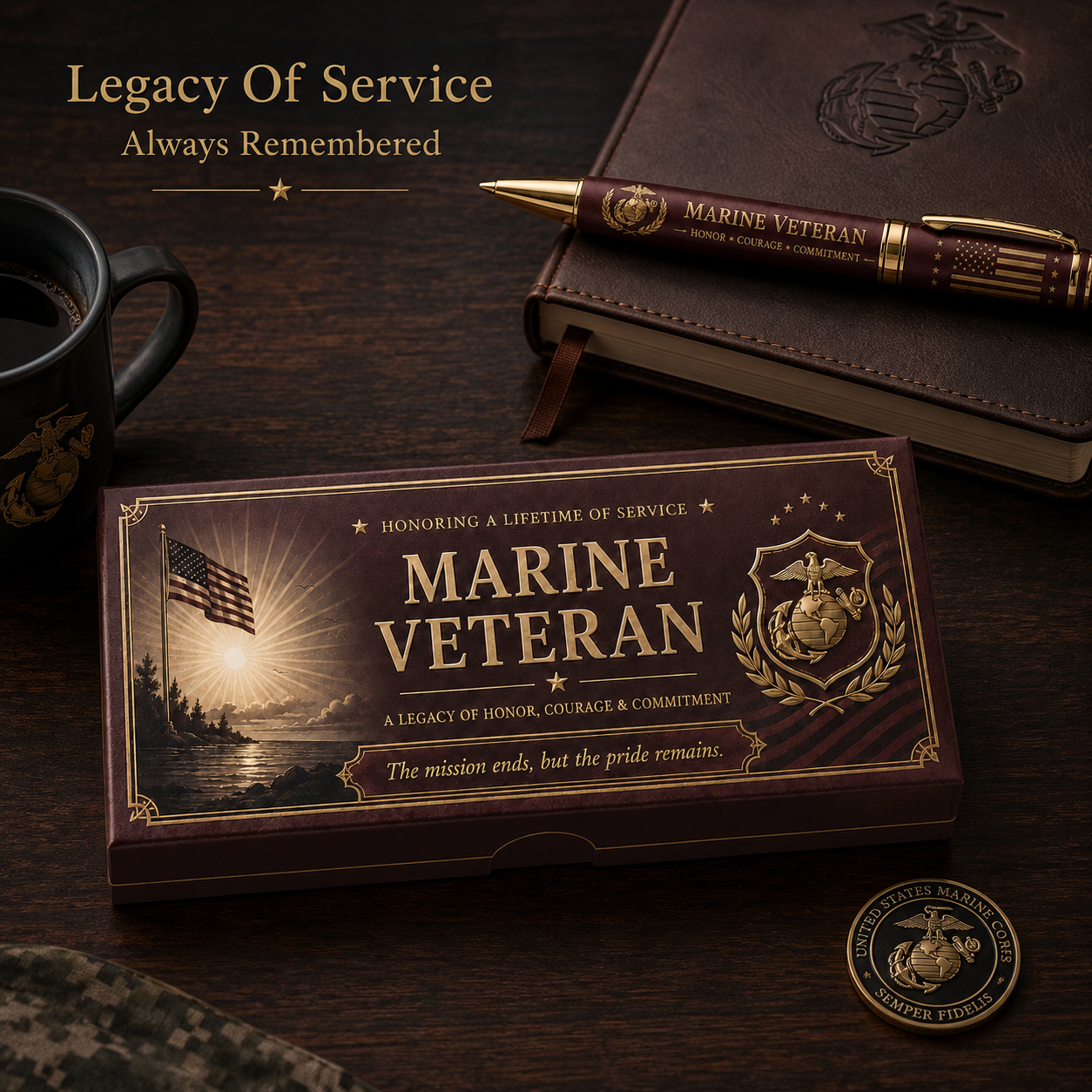 🦅 Marine Veteran Honor & Courage Pen