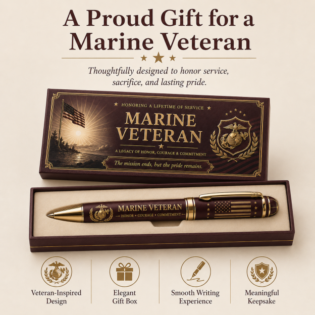 🦅 Marine Veteran Honor & Courage Pen