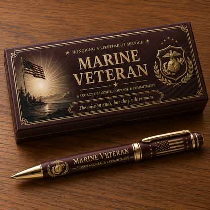 🦅 Marine Veteran Honor & Courage Pen
