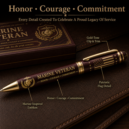 🦅 Marine Veteran Honor & Courage Pen