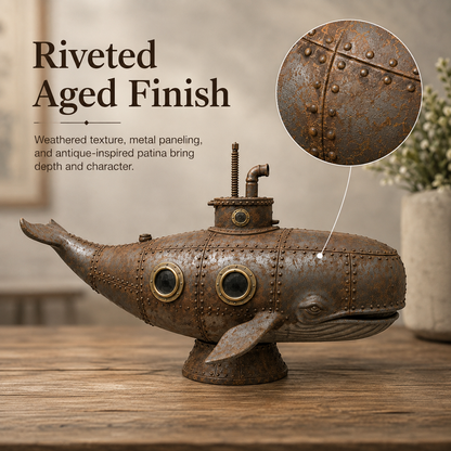 🐳Vintage Mechanical Whale Sculpture