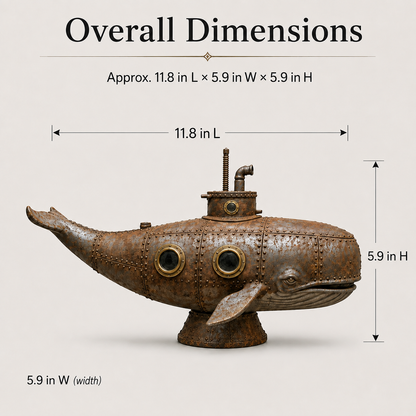 🐳Vintage Mechanical Whale Sculpture
