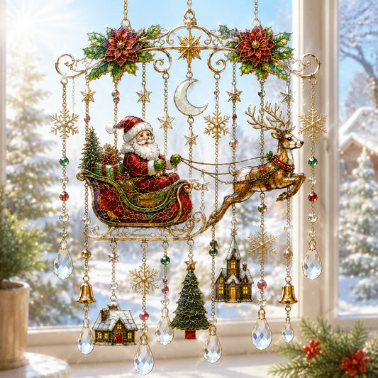 🔥Last Day 49% OFF - Handmade Christmas Stained Glass Window Hanging