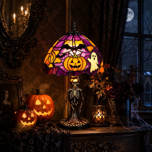 👻🎃 50% OFF TODAY – The Skeleton Stained Glass Lamp Your Halloween Needs