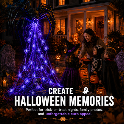 🔥HOT SALE 50% OFF -🕷️ Halloween Spider Web Light Show™ | Glowing LED Spider Yard Decor for Spooky Outdoor Displays
