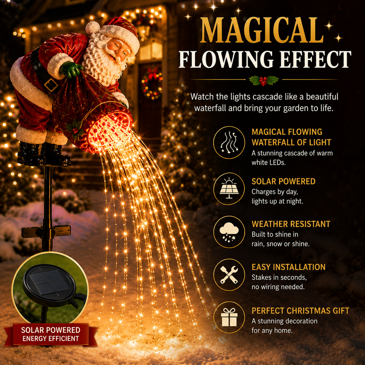 ✨48% OFF -Santa’s Magic Pour – Flowing LED Christmas Garden Light