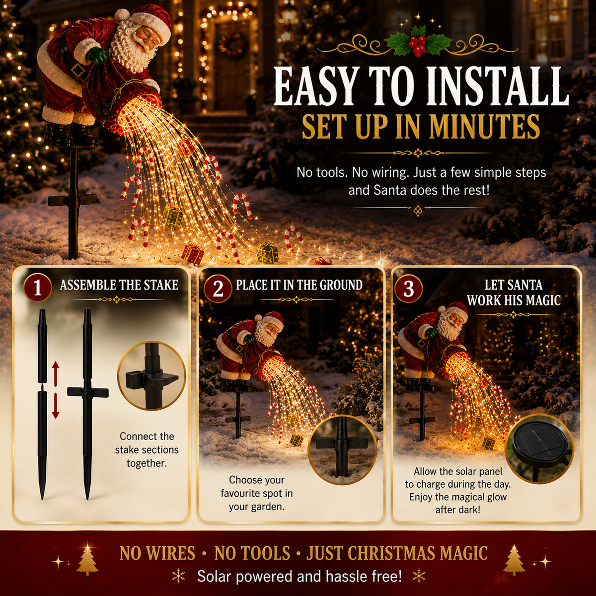 ✨48% OFF -Santa’s Magic Pour – Flowing LED Christmas Garden Light