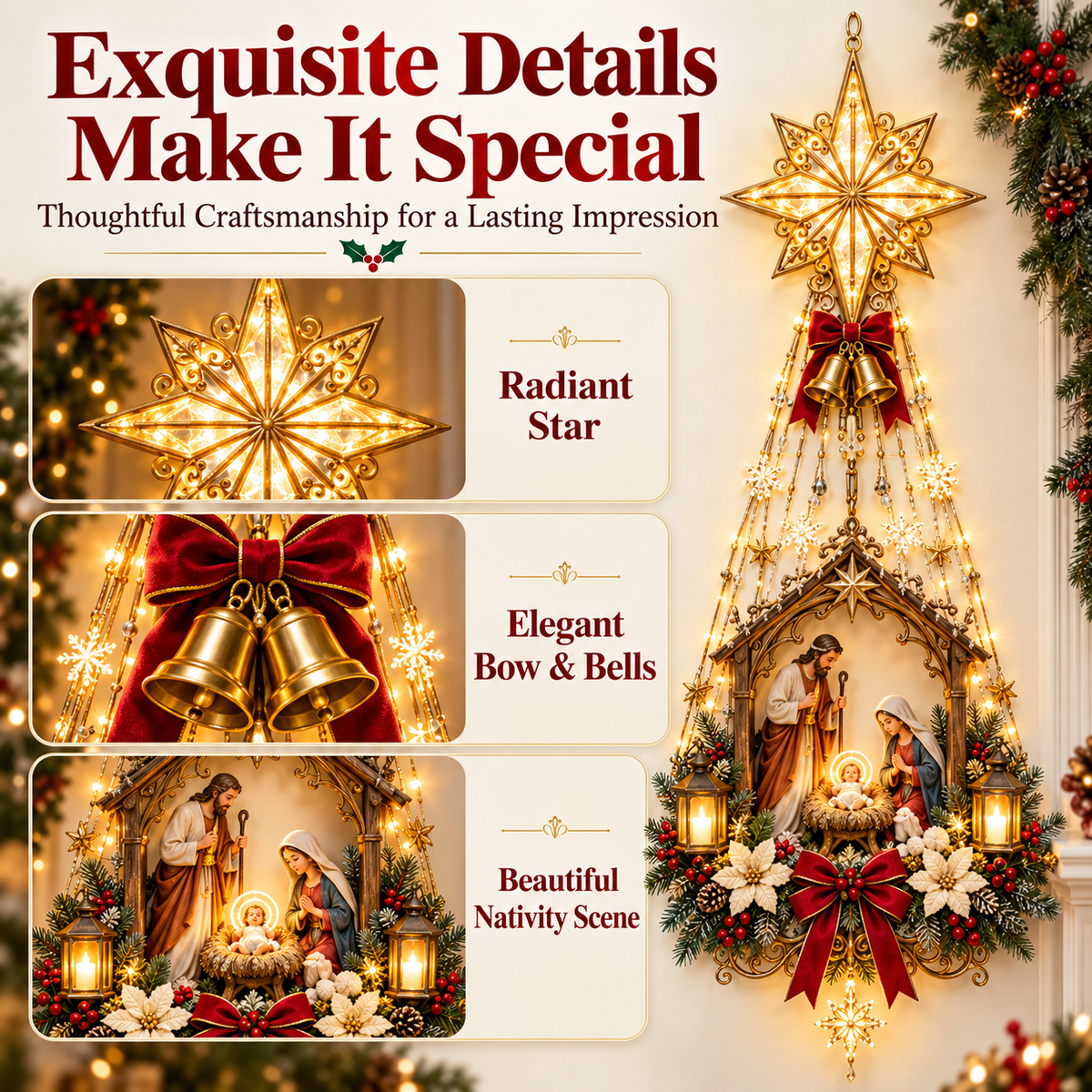 🔥 49% OFF Nativity Wall Light ✨-Star of Bethlehem Lighted Nativity Wall Decor – Bring the Heart of Christmas Home ✝️