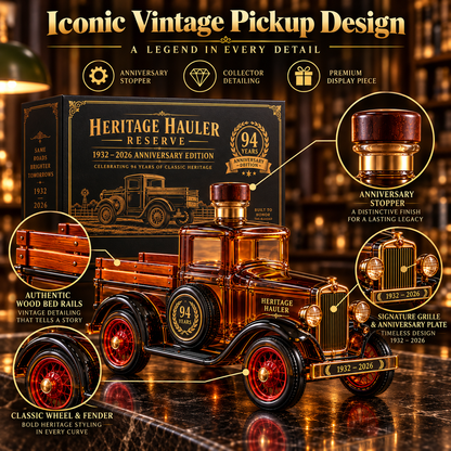 🚚 Heritage Hauler Reserve – 94th Anniversary Vintage Truck Whiskey Decanter (1932–2026) | Collector's Edition Gift