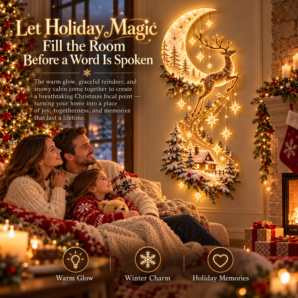 🌙 Reindeer Under the Stars™ – Cozy Christmas Cabin
