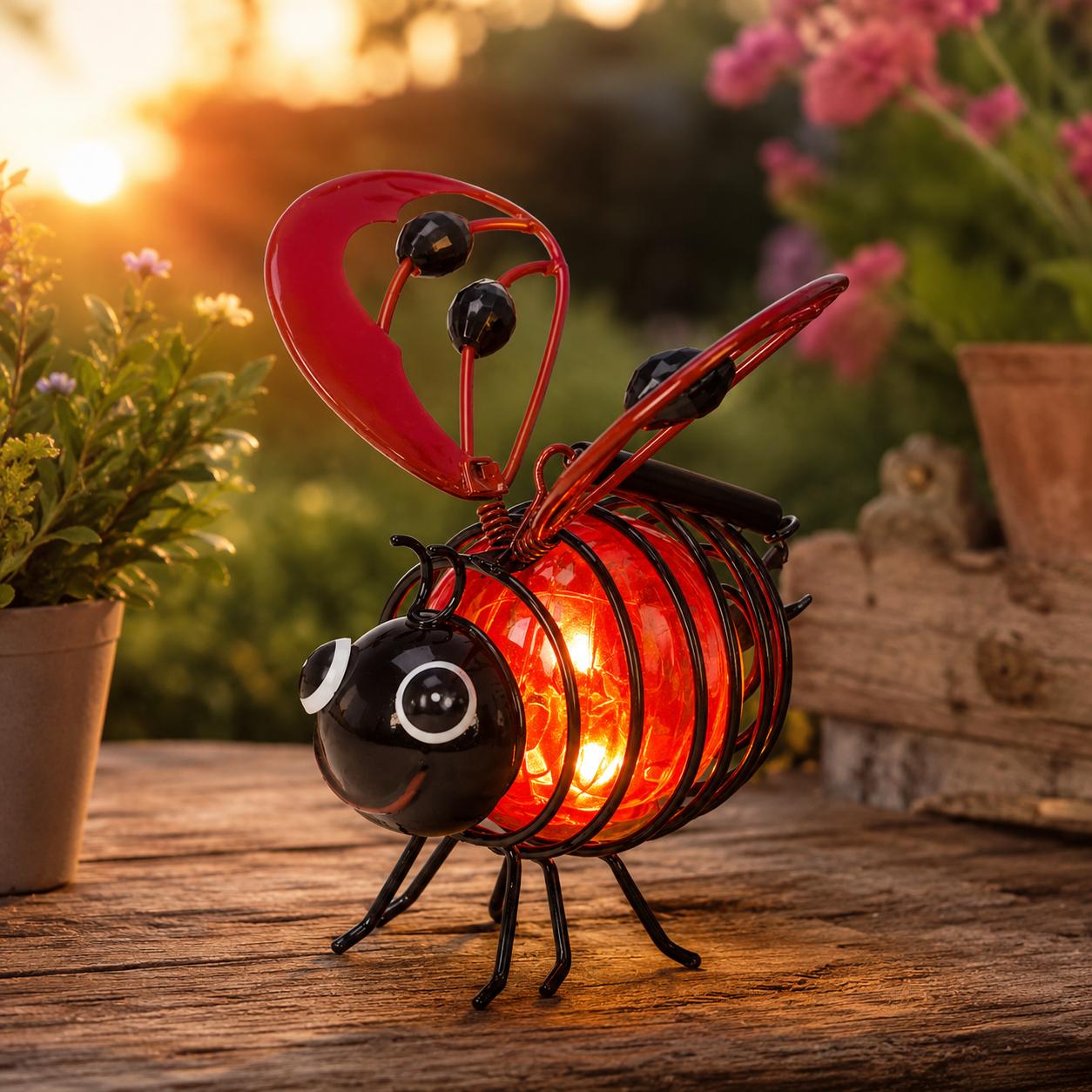 📢📢50% OFF !! ⏰🐝 Solar Powered Hanging Bee Garden Light