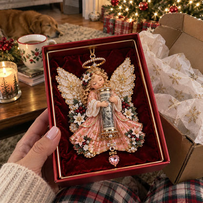 ⏰ LAST DAY SALE 49% OFF! 👼💵 3D Angel Christmas Cash Gift Ornament – Holiday Money Holder Keepsake ✨