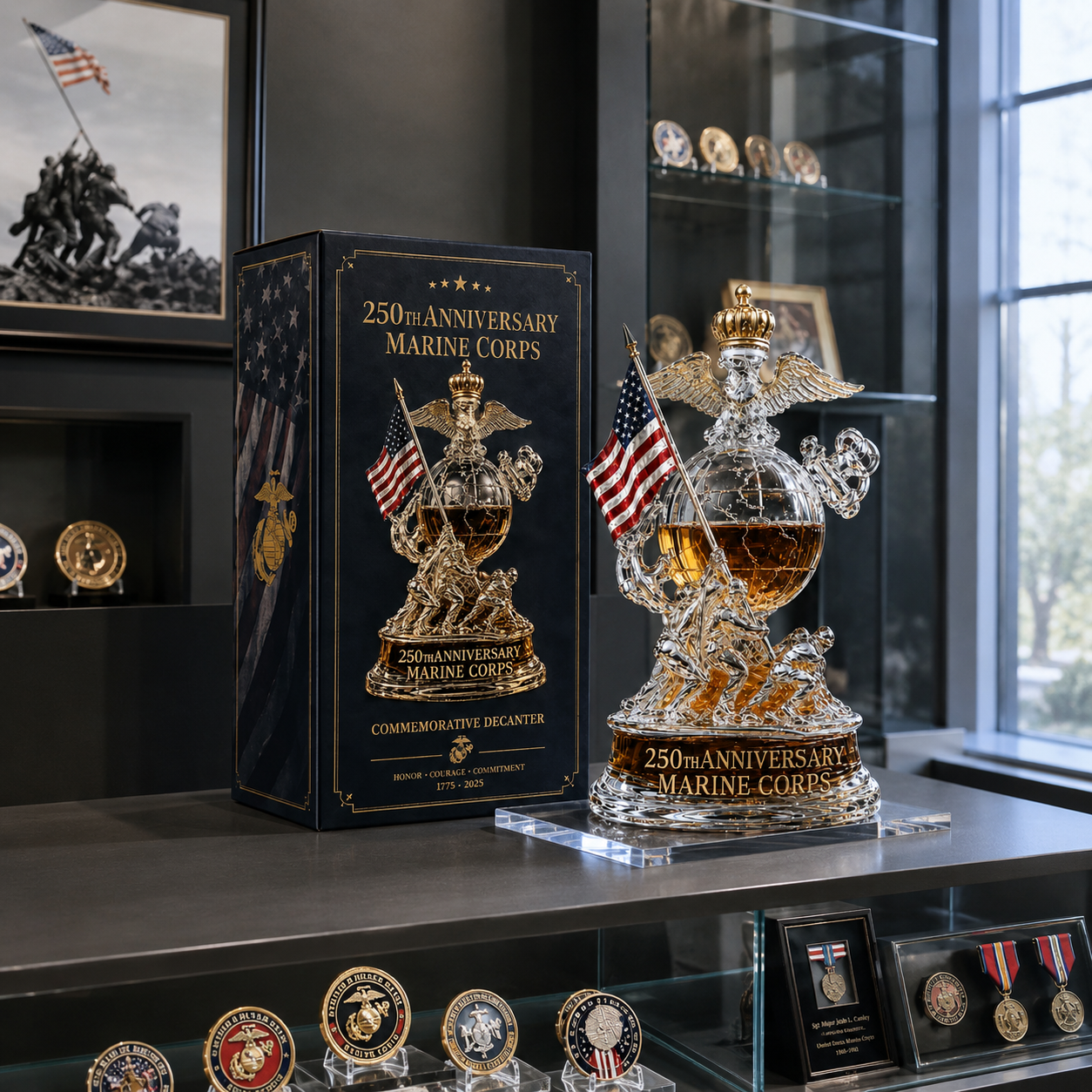 Marine Corps 250th Anniversary Commemorative Decanter