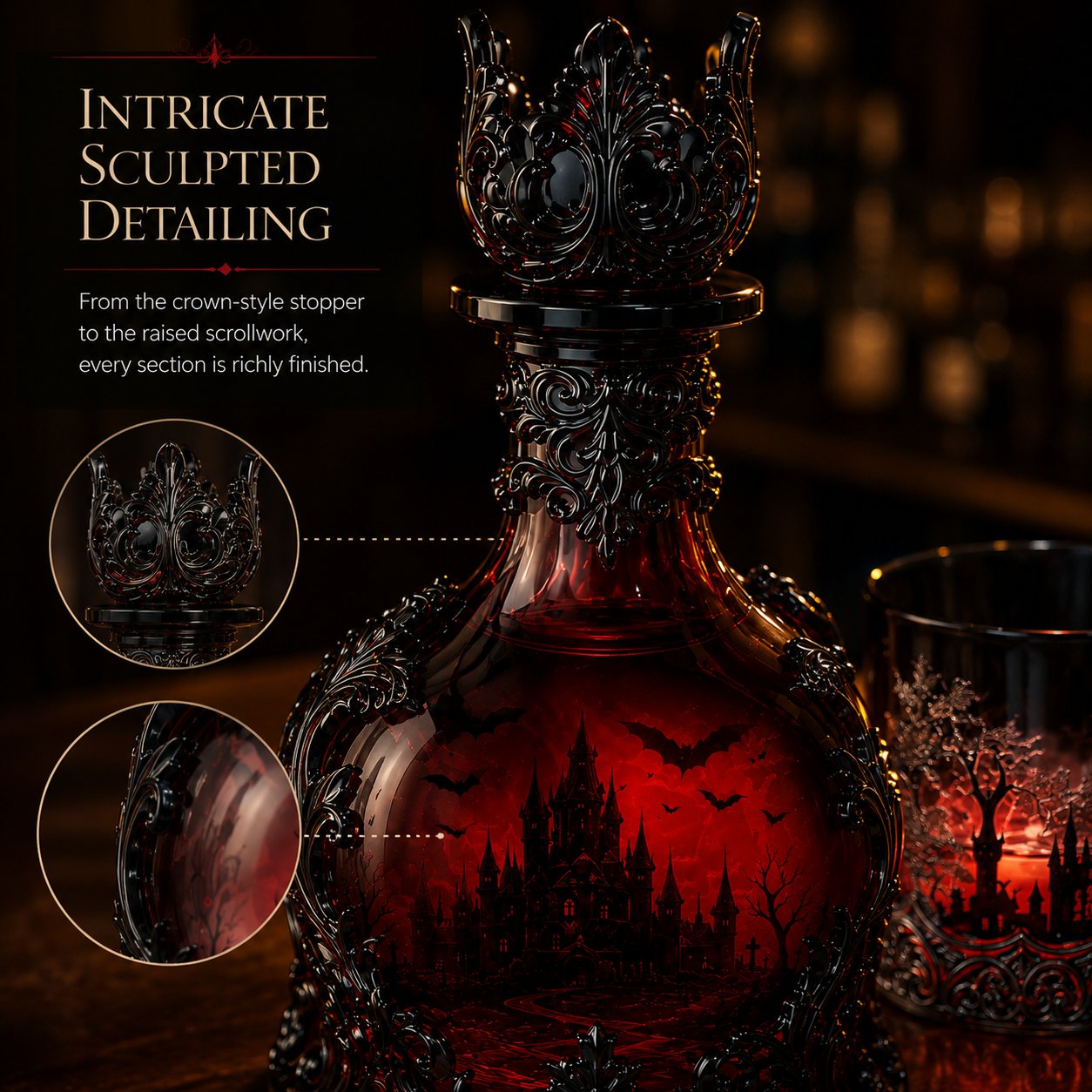 🔥Last Day 49% OFF - 🦇🍺Gothic Vampire Castle Whisky Decanter & Tumbler(📦Buy 2 Free Shipping) - Gothic Bottle