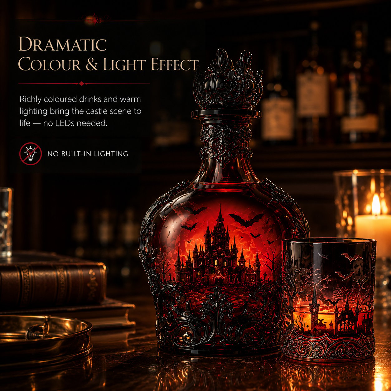 🔥Last Day 49% OFF - 🦇🍺Gothic Vampire Castle Whisky Decanter & Tumbler(📦Buy 2 Free Shipping) - Gothic Bottle