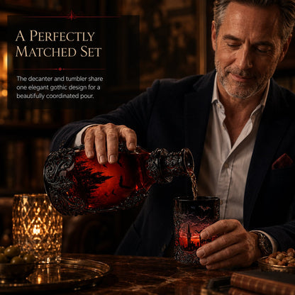 🔥Last Day 49% OFF - 🦇🍺Gothic Vampire Castle Whisky Decanter & Tumbler(📦Buy 2 Free Shipping) - Gothic Bottle