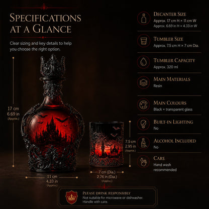 🔥Last Day 49% OFF - 🦇🍺Gothic Vampire Castle Whisky Decanter & Tumbler(📦Buy 2 Free Shipping) - Gothic Bottle