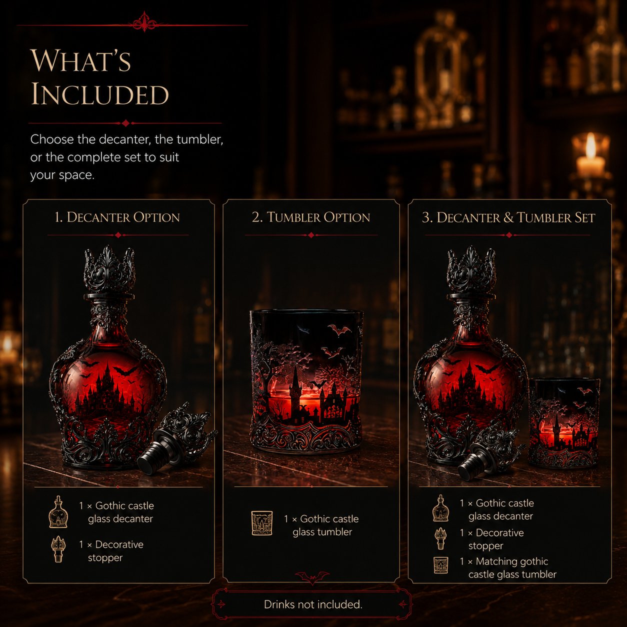 🔥Last Day 49% OFF - 🦇🍺Gothic Vampire Castle Whisky Decanter & Tumbler(📦Buy 2 Free Shipping) - Gothic Bottle
