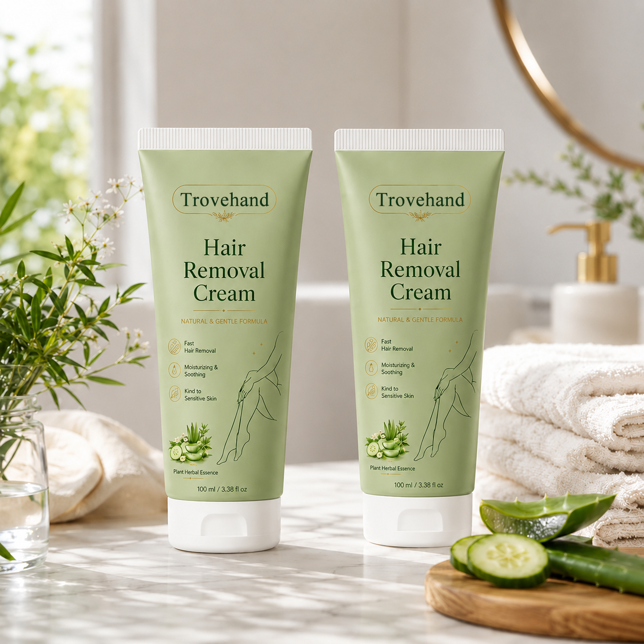 Trovehand™ Natural Gentle Hair Removal Cream | For Women & Men, Sensitive Skin