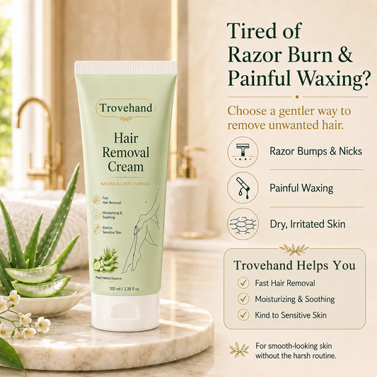 Trovehand™ Natural Gentle Hair Removal Cream | For Women & Men, Sensitive Skin
