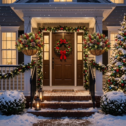 🎄 50% OFF Today | ✨ Pre-Lit Christmas Hanging Basket | 🌿 Get Your Porch Ready Early
