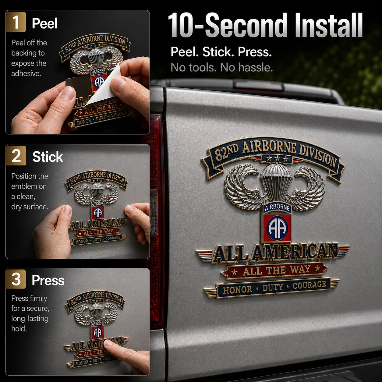 🏆Last Day Promo: 49% OFF! 🪂U.S. Army 82nd Airborne Division Tribute Metal Car Emblem