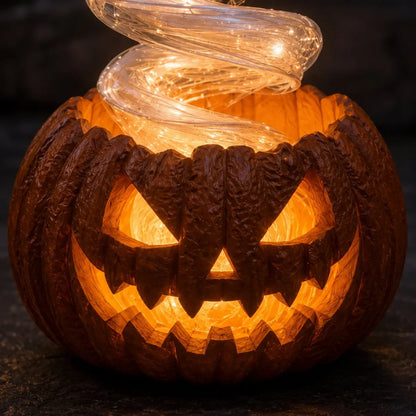 👻 Swirling Ghost Pumpkin Yard Lamp 🎃