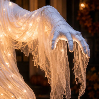 👻 Swirling Ghost Pumpkin Yard Lamp 🎃