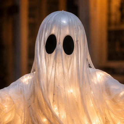 👻 Swirling Ghost Pumpkin Yard Lamp 🎃