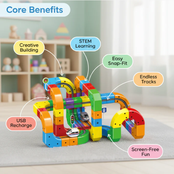 MontiMeadow train set benefits for kids development fine motor skills